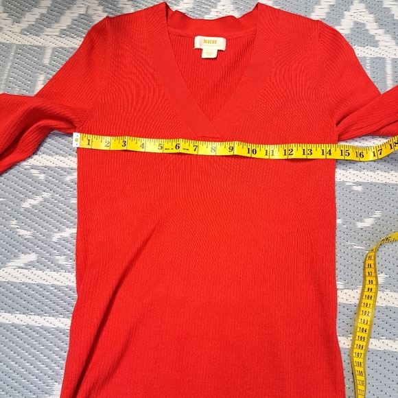 Anthropologie Maeve Thea V-Neck  Ribbed Sweater - Picture 7 of 8